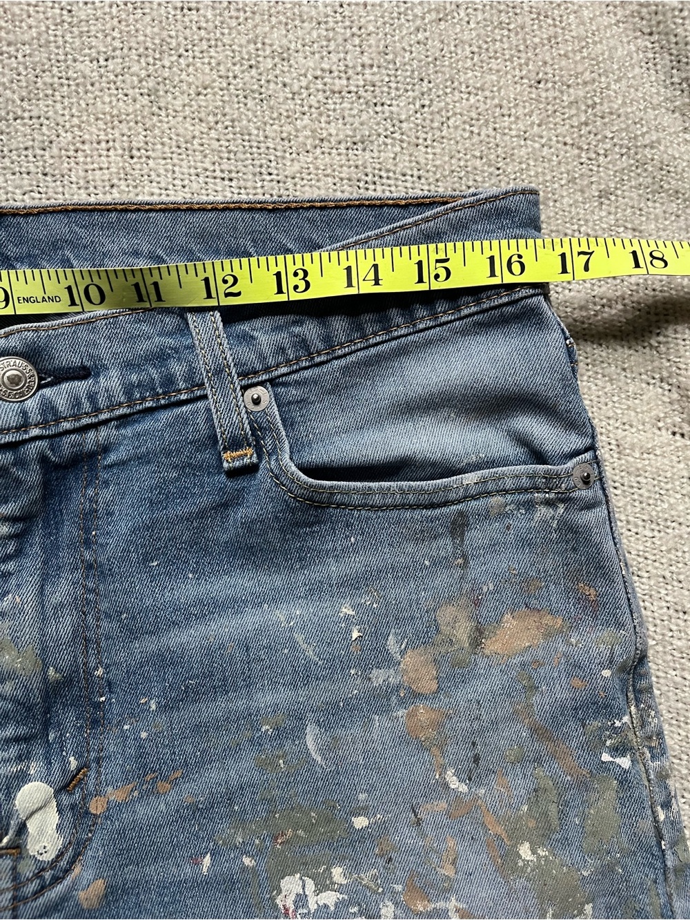 Levi’s Blue Paint-Splatter Jeans